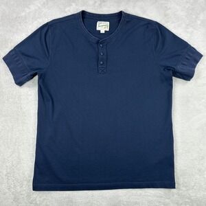 Tecovas Henley Shirt Mens Large Navy Blue Short Sleeve Cotton Western Outdoors